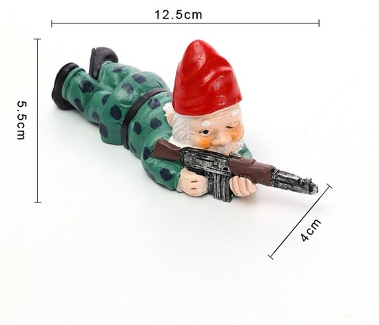 3delige Set Gedetailleerde Militaire Gevechtstuinkabouters i