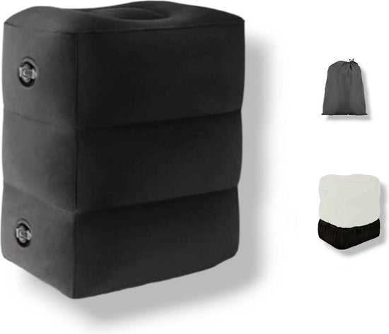 opblaasbare Vliegtuigbedje-voetensteun In Hoogte Verstelbaar -Verschillende Standen - Saffierblauw