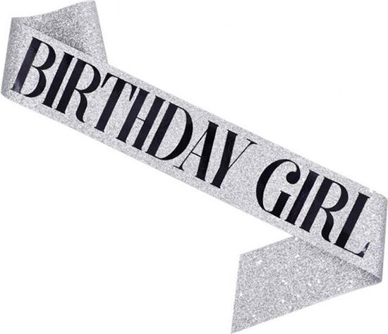 Verjaardag Sjerp en Tiara - Met text "Birthday Girl" - Zilver