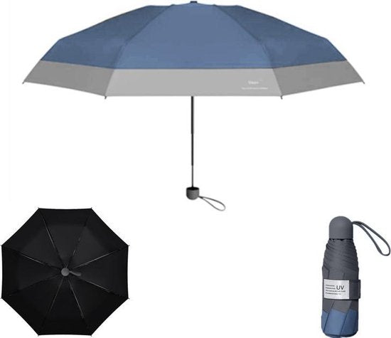 TDR Opvouwbare Paraplu - Windproof UV 50+ - Haze Blue
