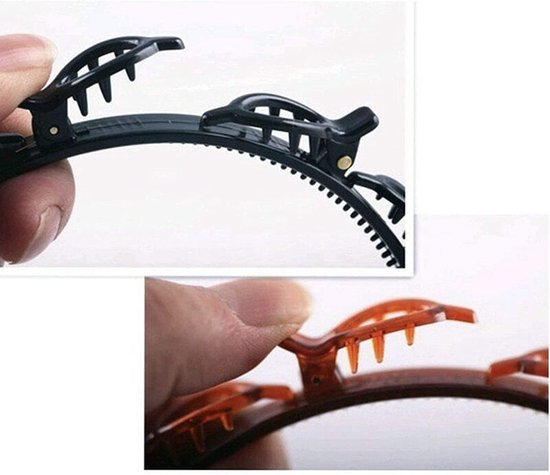Haarband met klemmen-Haarband met clips- Antislip Haarband-Dubbele Pony Kapsel Haarspeld- 2stuks.