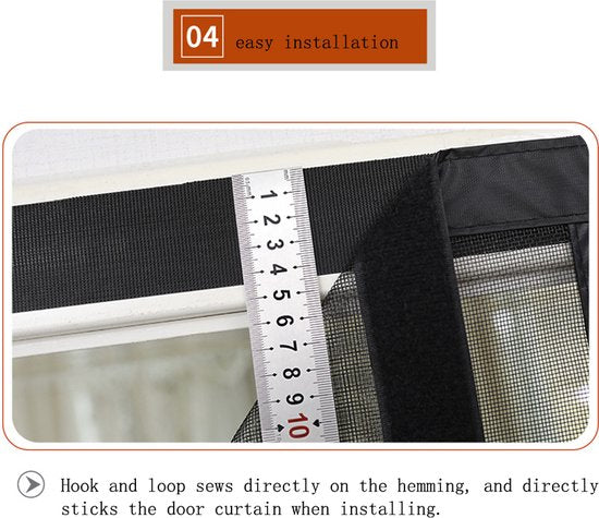 Magnetisch Anti-muggenhor 100x220cm - Zwart - Duurzaam