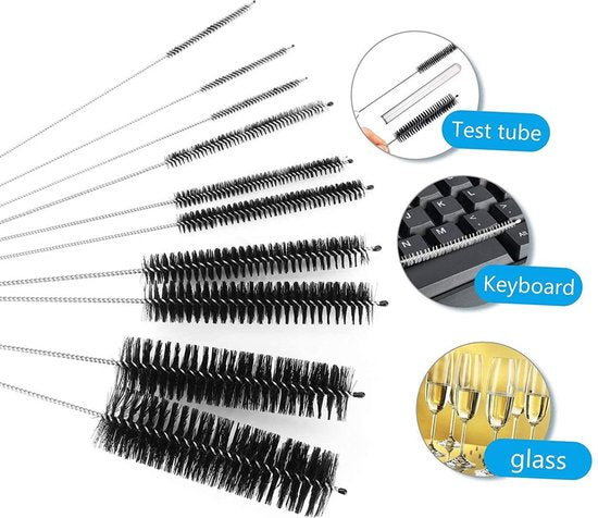 11 delige Schoonmaak borsteltjes- Schoonmaak Ragertjes-Buizenreiniger-Aquarium Pijp Reinigingsborstel -zwart