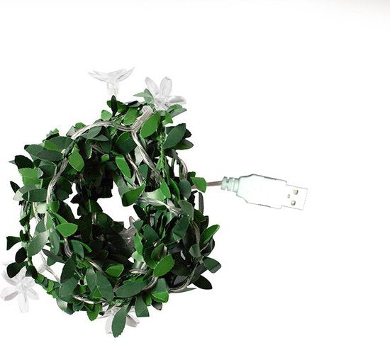 LED lichtsnoer kersenbloesem groen 3m 30 lampjes batterij