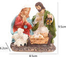 2-Delige Kerststal Set - Maria, Jozef en Kindje Jezus - Compacte en Gedetailleerde Kerstdecoratie