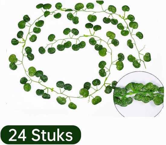 24 stuks* 2m x Klimop Slinger - Backdrop Decoratie Plant voor Huis en Tuin-Kunst Hangplant- Begonia-Klimop Kunstplanten voor Binnen en Buiten