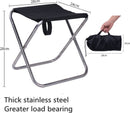 RVS klapkruk -kampeerkrukken - hengelsport kruk - vouwkruk-Groot draagvermogen tot 100 kg- Draagbaar-met opbergtas -zwart - 29 cm