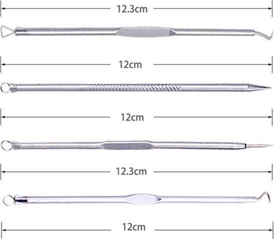 Roestvrijstalen comedonenverwijderingsset - 9 stuks