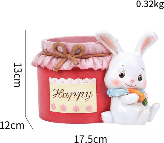 3delige Schattig konijn ornament - bloempot voor binnen en t