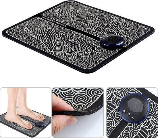 Voetverlichting op Een Nieuw Niveau: De Voetmassage Mat met Innovatieve EMS-Technologie - 6 Massagestanden & 9 Intensiteiten - Draadloos & USB-oplaadbaar