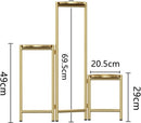 opvouwbare bloemen en plantenrek in Scandinavische stijl -metaal -champagne goud-hoogte 69,5 cm
