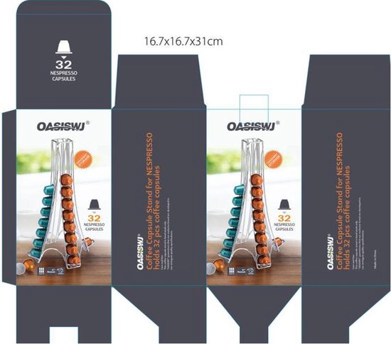 Torenvormige Capsulehouder 32 Capsules Goud