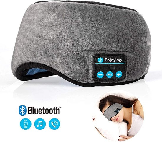 Bluetooth 5.0 Draadloos Slaap- & Muziekmasker, Grijs