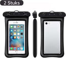 2x Drijvende Waterdichte Telefoon Tas - Zwart