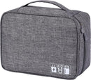 TDR - Kabel Tasorganizer -  Reis / Travel Organizer - voor datakabels, koptelefoon, oplader, etc - 25x19x10cm - Veel vakjes - Gadget - Grijs