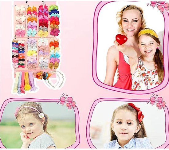 Haarelastiekjes Organizer-Haar Accessoires Opbergtas - Vilt Haar Bogen Houder - Meisjes Kamer Decoratie