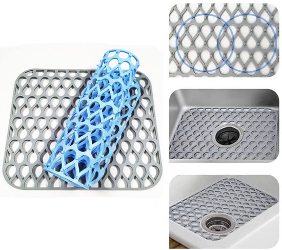 Holle gootsteen afvoermat grijs 35cm*30cm