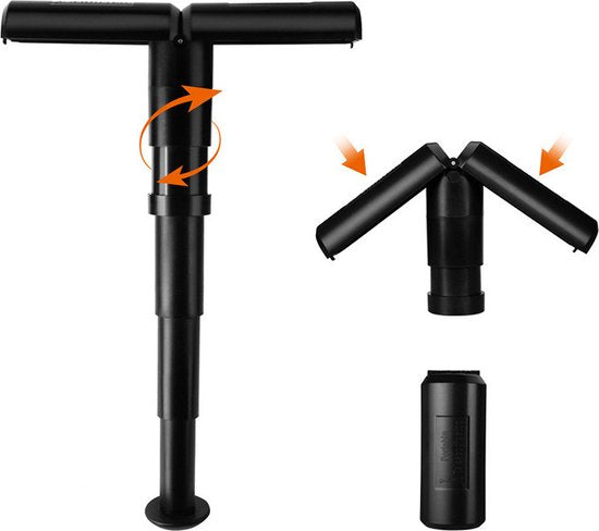 Merkloos TDR-Compacte Zitkruk, inklapbaar, 100kg, zwart