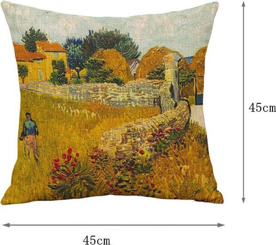 Sierkussensloop katoen-linnen 45x45 cm van Gogh Provence