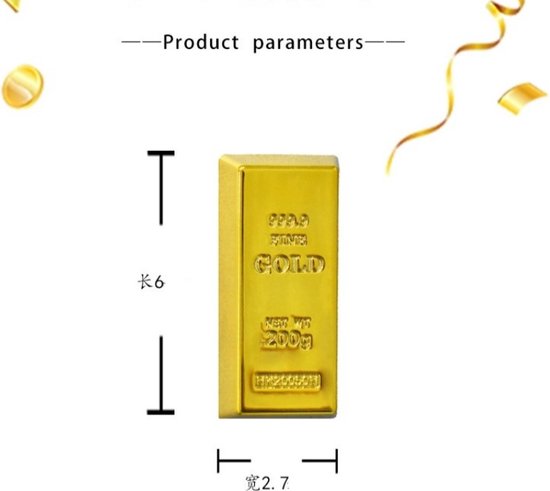 Gouden Koelkastmagneten – 6 Stuks – Gold Bar Design