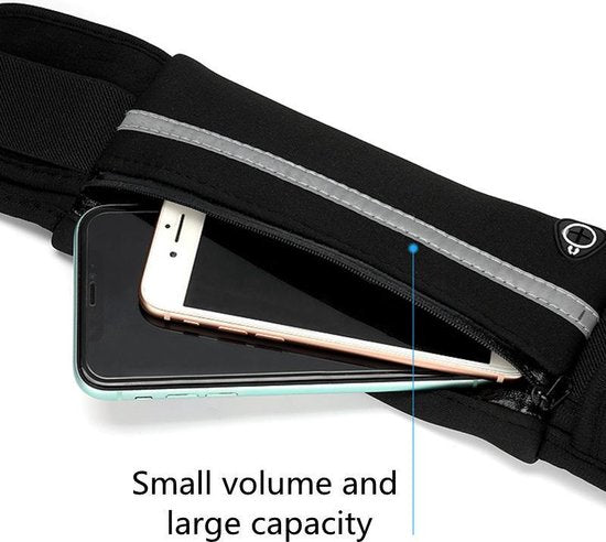 Heuptasje sport - running belt met waterfleshouder zwart