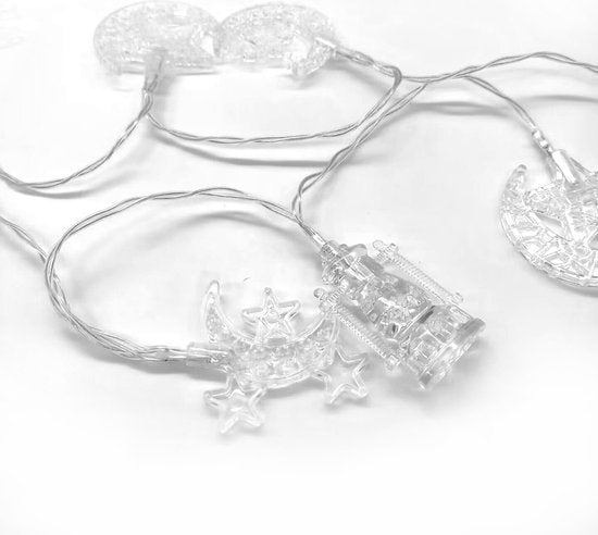 Magische LED-Lichtslinger 2m, 10 Sterren & Manen Warm Wit li