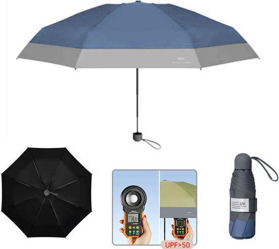 TDR Opvouwbare Paraplu - Windproof UV 50+ - Haze Blue