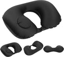 U-vormig Nekkussen - Zelfopblaasbaar Reiskussen - Zwart