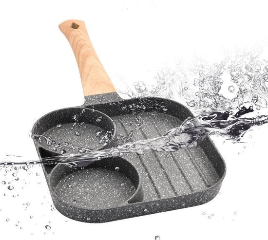 Merkloos 3-in-1 grillpan met temp antiaanbaklaag