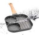 3-in-1 grillpan met temperatuurgecontroleerde antiaanbaklaag - kook verschillende gerechten tegelijk zonder oververhitting of verbranding