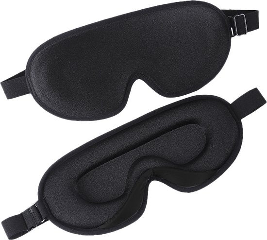 3D Verduisterend Slaapmasker - Comfortabel Oogmasker voor Mannen en Vrouwen - Diepe en Ongestoorde Nachtrust - 22.5x10x1.5cm - Zwart