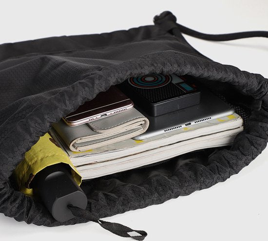 Waterdichte rugzak met trekkoord - Sporttas -grote capaciteit 55 L- Zwart