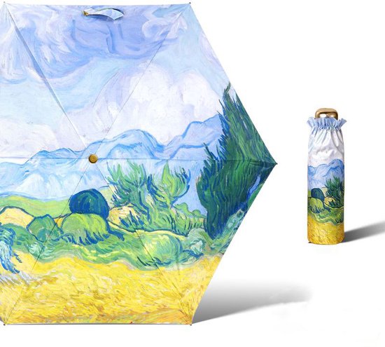 Merkloos Van Gogh UPF50 Paraplu - Korenveld Cipressen