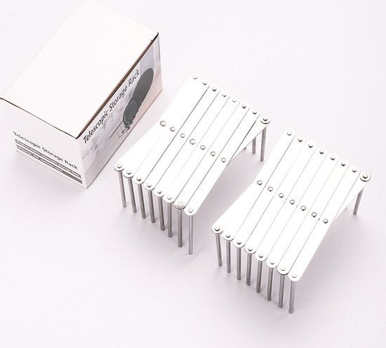 2x Premium Uitschuifbaar Keukenrek - Roestvrij Staal - Zilve