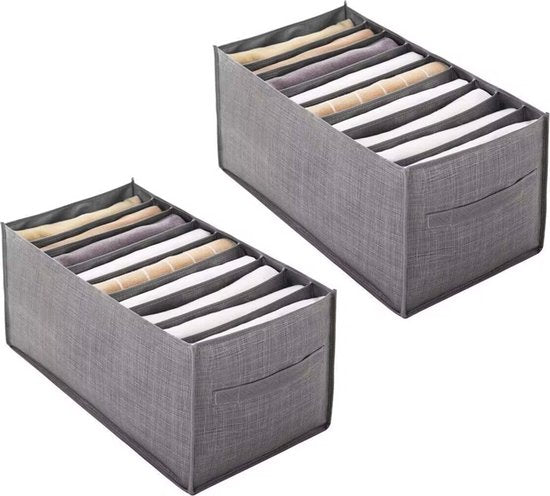 TDR-opvouwbare opbergdoos met 9 vakken-lade-organizer voor jeans,truien,overhemden en broeken-kledingbox- Donkergrijs 44*25*22 CM