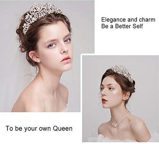 Unikorf Diadeem Kroon met Zijdelingse Kammen - Zilver