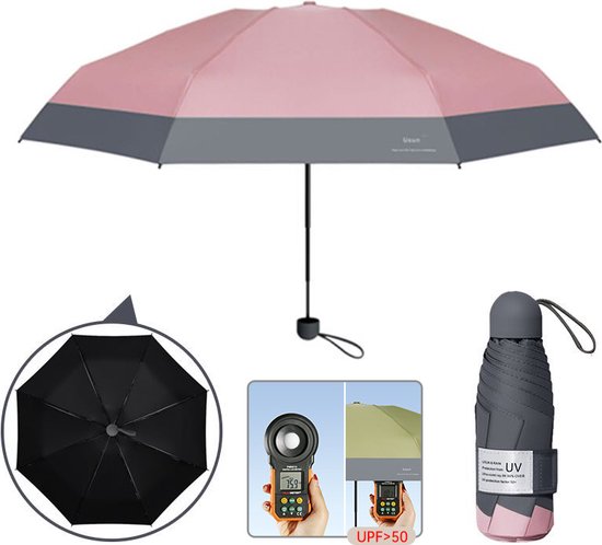 TDR Opvouwbare Paraplu - Windproof UV 50+ - Roze