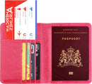 TDR - Luxe kunstleder paspoort en pasjes houder - met RFID-blokkeringstechnologie - met Nederlands voorgedrukt motief - Roze