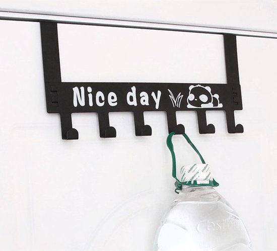 Deurkapstok Met 6 Haken-Deurhanger-Kapstok Hangend -zwart