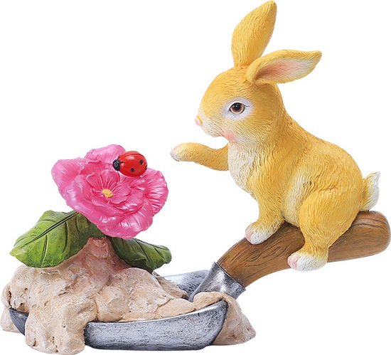 Solar Tuinlamp Konijn - Roze Verlichting met Zonnesensor