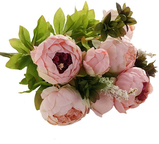 Kunstbloemenboeket Ranonkel – Roze & Paars – 9 Stelen