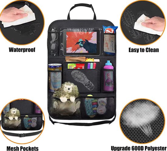 Unikorf 2 st Auto Stoel Organizer Achterbank Zwart 41x61