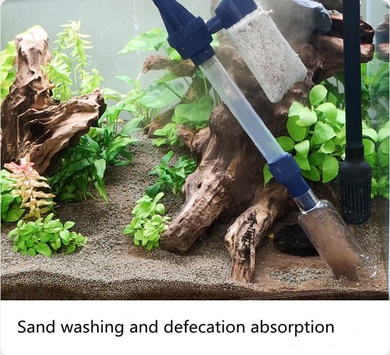3 in 1 - Aquarium stofzuiger-Twee gebruiksmodi-Aquarium Reiniging en Schoonmaken-donkerblauw