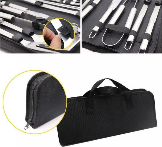 Xtraworks - 25 delige Barbecue Gereedschapset in Roestvrij Staal -Barbecue Accessoires met Draagtas