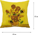 Sierkussensloop katoen/linnen 45x45 cm van Gogh zonnebloemen
