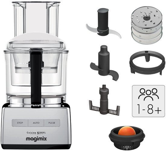 Magimix CS 5200 XL Premium Foodprocessor - Keukenmachine met Sapcentrifuge - Glimmend Chroom