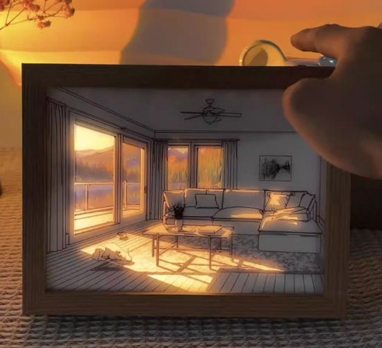 3D LED Nachtlamp – Houten Sfeerverlichting met USB-voeding en 3 Lichtkleuren