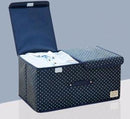 Opbergdozen Kleding 50x30x25cm - Marineblauw - 2 Stuks