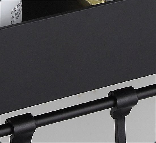 Driehoekig Badkamerrek 2 Lagen met 4 Haakjes - Zwart