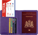 Luxe kunstleder paspoort- en pasjeshouder met RFID, paars